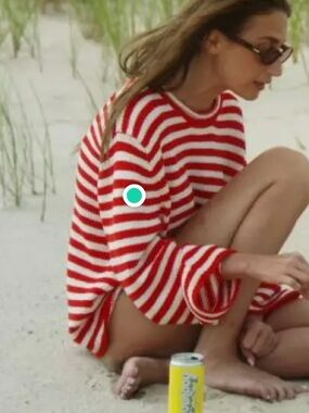 NWT OVERSIZED BEACH STRIPE SWEATER